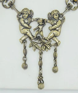 Italian 800 Silver Cherub Peruzzi Cini Style Necklace - Picture 1 of 9