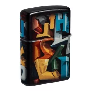 Zippo Lighter Abstract Letters Design Windproof Cigarette New - Picture 1 of 1