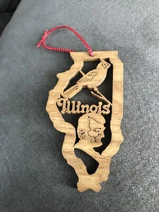 ILLINOIS LASER CUT ORNAMENT ABRAHAM LINCOLN  - Picture 1 of 2