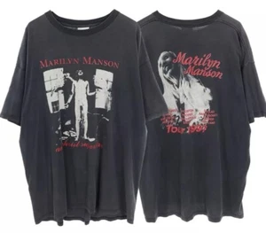 Marilyn Manson Tour 1997 Band T shirt 2 Side Black Retro Style Reprint S-5XL - Picture 1 of 2