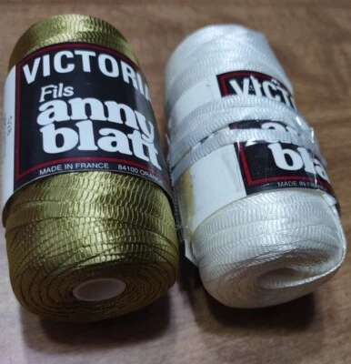 lote de 2 hilos de tejer ANNY BLATT VICTORIA cinta de nailon poliamida    Foto 1 de 3