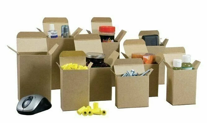 25  2.5" x 2.5" x 8" Reverse Tuck Mailer Cartons Kraft Folding Chipboard Box - Image 1 of 1