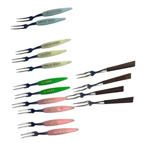 Mini Appetizer Party Forks Stainless Steel Set of 15 Vintage Retro Japan Lot - Picture 1 of 8