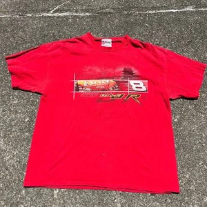 Red Y2K Men’s Dale Jr. Budweiser Nascar T-shirt Size XL - Imagen 1 de 5
