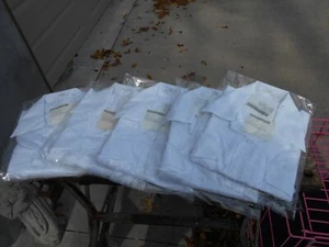 Men's Medium Short Sleeve White (NAVY Style) Two Pocket Button, NEW IN PLASTIC - Picture 1 of 16