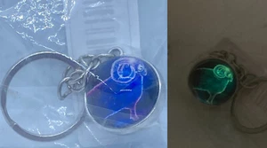 Schlüsselanhänger Glow in the Dark Widder Sternzeichen Widder blau Glaskugel neu Schlüsselring - Bild 1 von 8