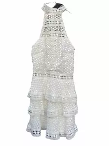 WHITE LACY SUMMER DRESS SIZE 4 - Picture 1 of 5