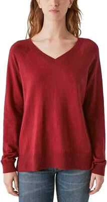 Suéter granada mediano con cuello en V Lucky Brand para mujer (207) Foto 1 de 4
