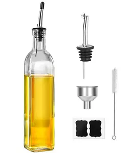 Olive Oil Dispenser Bottle 1 Pcs Glass Oil and Vinegar Dispenser Set with 2 S... - Picture 1 of 8