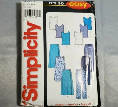 Simplicity So Easy Pattern 9781 Skirt Pants Knit Top Multi-Variation CUT Sz 18 - Image 1 of 3
