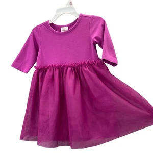 Vestido Hanna Andersson Girado Talla 18-24 Mos Magenta Rosa Púrpura Tul Malla Falda - Imagen 1 de 6