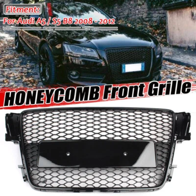PARA AUDI A5/S5 B8 8T 2008-12 PARACHOQUES DELANTERO REJILLA NIDO DE ABEJA CAPÓ PARRILLA ESTILO RS5 Foto 1 de 4