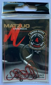 50 Matzuo R127061 Red Ringed Octopus Live Bait Fish Hooks size 4 - Picture 1 of 2