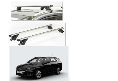 BARRE PORTATUTTO K9 ALLUMINIO FIAT TIPO SW ANNO 2020 RAILS CHIUSI CON SERRATURE - Immagine 1 di 4