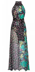Pinko maxi abito floreale trasparente con body incorporato taglia EU 36 - Foto 1 di 6