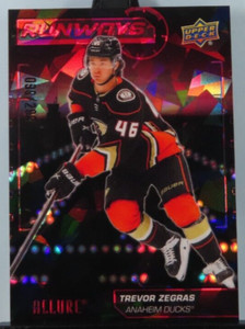 2022-23 UD ALLURE TREVOR ZEGRAS #RW-8 RUNWAYS RED #d 88/299 ANAHEIM DUCKS