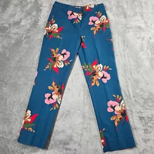 Boden Pants Womens 6 Blue Floral Richmond Ankle Preppy Casual Stretch Trousers - Picture 1 of 11