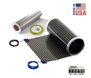 Calorique Heizbahnen Infrarotheizfolie50/80/100cm-90/150/220W/m² Schutzschirmung - Bild 1 von 4