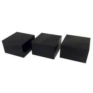 Acrílico Negro Bloques 50mm x Cuadrado Comercio Pantalla Paquete De 3 x 30mm - Foto 1 di 2