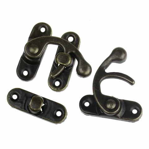 50sets Metal Hook Box Latches 2.6cmx2.3cm Antique Bronze Purse Locks Leather Cra Cover