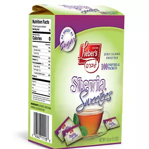 Lieber’s Kosher For Passover Stevia Zero Calorie Sweetener, 100 Packets - Picture 1 of 5
