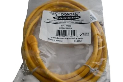 NEW Banner Engineering MQEAC-606RA Cordset, Single Ended, M12, 6-pin Right Angle - Image 1 of 3