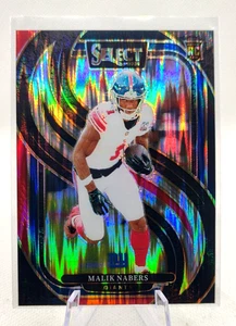 2024 Panini Select Premier Level Malik Nabers #116 Black & Red Shock Prizm RC - Foto 1 di 2