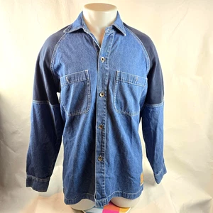 Pepe Jeans Shirt Mens Medium Blue Denim Button Up Pocket Casual Heavyweight - Picture 1 of 8
