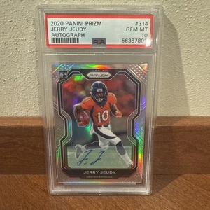 JERRY JEUDY 2020 Panini Prizm SILVER ROOKIE AUTO #314 PSA 10 - Picture 1 of 2