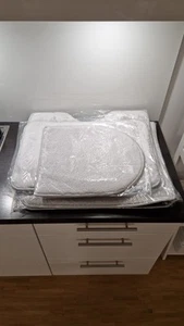 4 teilig Badvorleger Set, Badezimmerteppich, Badematte, neu, Grau - Bild 1 von 6