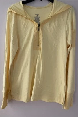 Sudadera con capucha deportiva Danskin Now XL amarilla manga larga para mujer Foto 1 de 4