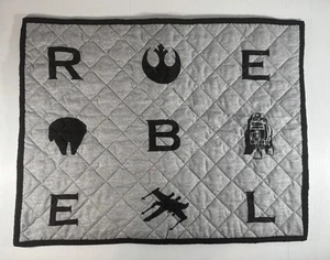 Star Wars Rebel Alliance Set Of 2 Quilted Pillow Shams Covers Black Grey - Picture 1 of 5