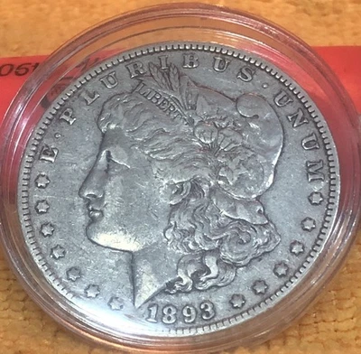 1 Dollaro Argento 900/1000 1893 Senza Marchio Di Zecca R - Immagine 1 di 4