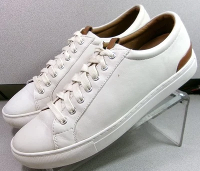 256618X PF50 BANKS MEN SHOE 10 M WHITE LEATHER LACE UP BY JOHNSTON & MURPHY - Image 1 of 4