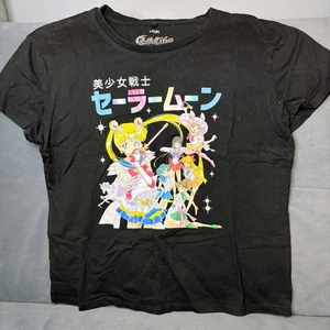 Sailor Moon T-Shirt Size L Black Anime Short Sleeve - Picture 1 of 4