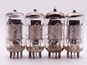 4 TELEFUNKEN EF86 Chrom Plates Röhren geprüft, gut  tested with good emission - Bild 1 von 3