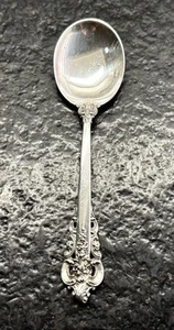Sterling Grande Baroque Wallace Cream Soup Spoon Silver - NO MONO - Picture 1 of 3