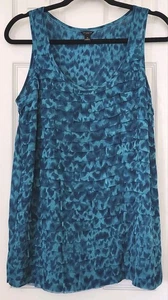 Blusa para mujer Ann Taylor verde azulado sin mangas con volantes talla M - Imagen 1 de 4