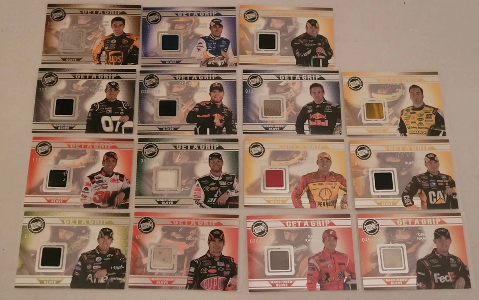 15 CARD NASCAR 2009 PRESS PASS VIP RACE USED GLOVE LOT GORDON EARNHARDT JR. - Image 1 of 1
