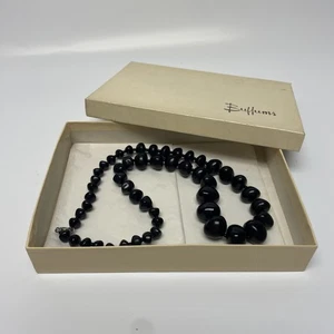 "Collar vintage Virnahe Buffums 23"" con cuentas negras" - Imagen 1 de 6