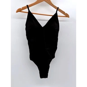 Traje de baño Lululemon de una pieza traje de baño cuello en V acanalado mujer pequeño negro nuevo - Imagen 1 de 11