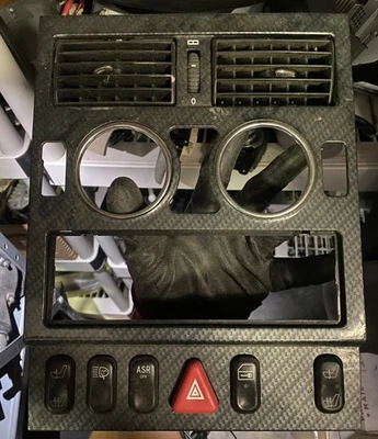 Mercedes SLK230 1997-2004 tablero ventilaciones radio embellecedor bisel fibra de carbono con interruptores Foto 1 de 3