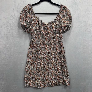 Liberty Love Puff Sleeve Shoulder  Mini Dress Size Large Floral Print - Picture 1 of 10