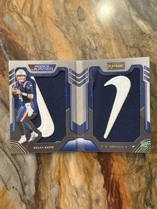 2022 Bailey Zappe Rookie 1/1 Dual Jumbo Nike Swoosh Book RARE Patriots - Picture 1 of 3