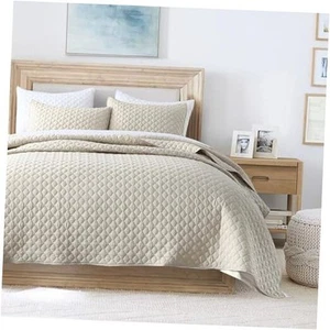  Quilt Set Queen Size Bedspread, Modern Style Full/Queen(90" x 96") Beige - Picture 1 of 8