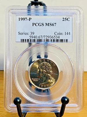 1997-P Washington Quarter PCGS MS67 Mint State 67 #72936534 - Image 1 of 2