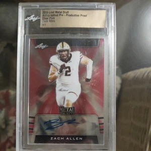 2019 Leaf Metal Pre-Production Proof Zach Allen Clear Pink 1/1 Denver Broncos - Picture 1 of 4