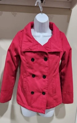 Abrigo London Fog Niñas Guisante Baya Con Botones Negros Bolsillos Talla L 14/16 Foto 1 de 4