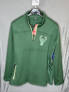 Milwaukee Bucks Ultra Game NBA Licensed 1/4 Zip Fleece Lined Pullover Size XL - Picture 1 of 22