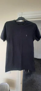 AllSaints Brace Tonic Crew. schwarzes kurzärmliges T-Shirt aus Baumwolle. Gr. S - Bild 1 von 5